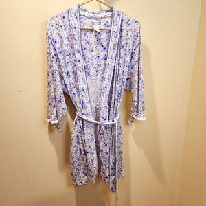 ARIA women's Vintage  cotton blended floral robe with pockets